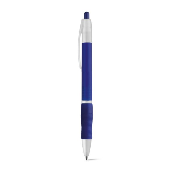 SLIM BK. Kuličkové pero s protikluzovým gripem - Modrá