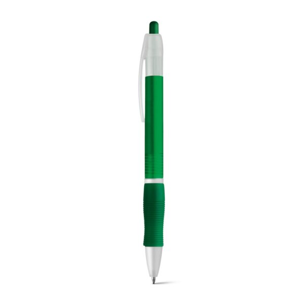 SLIM BK. Kuličkové pero s protikluzovým gripem - Zelená