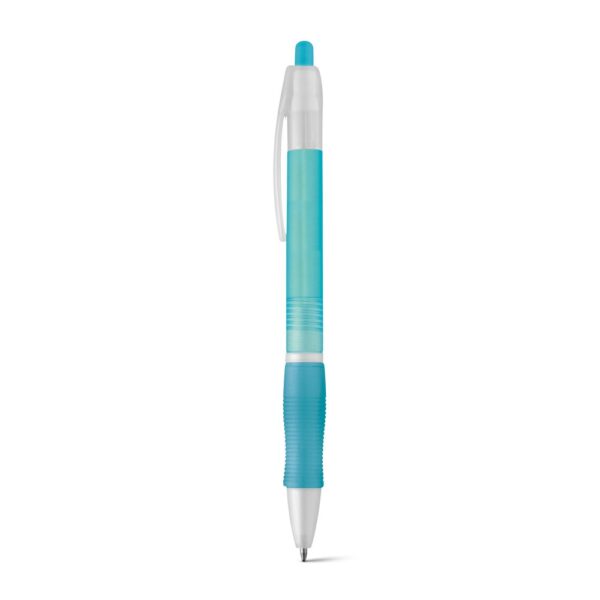 SLIM BK. Kuličkové pero s protikluzovým gripem - Světle modrá