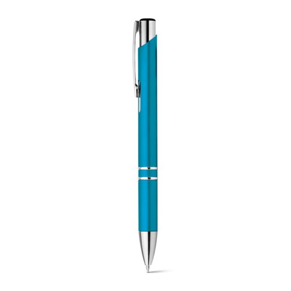 BETA PLASTIC. Kuličkové pero s kovovým klipem - Světle modrá