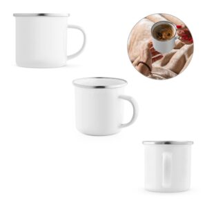 GOTZE SUB. Smaltovaný hrnek s pro sublimaci 350 ml - Bílá, 350 ml