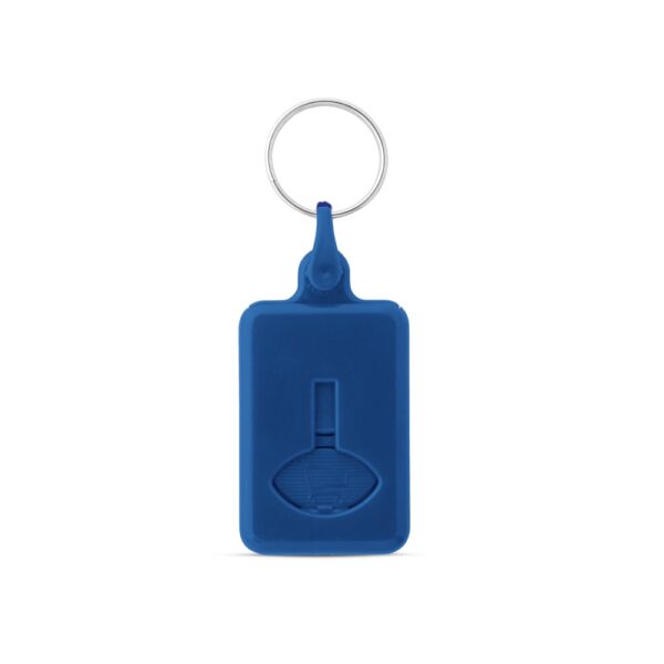 BUS. Klíčenka s žetonem ve tvaru mince do vozík v supermarketu - Modrá