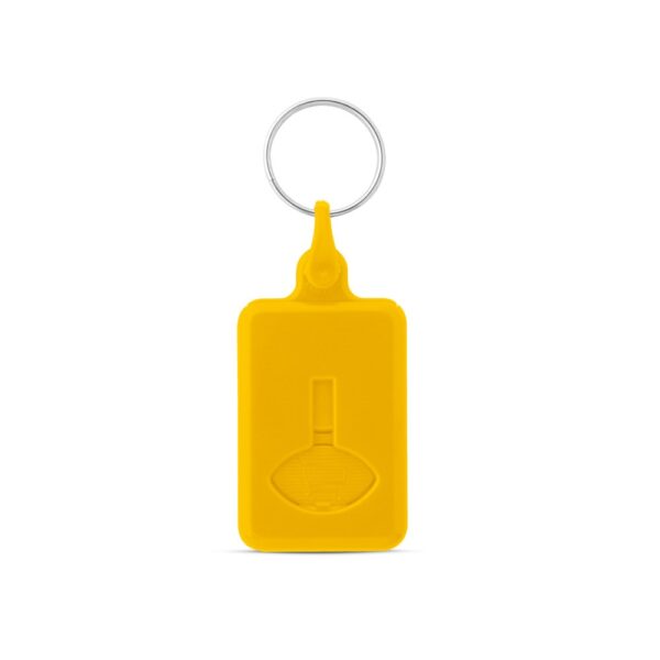 BUS. Klíčenka s žetonem ve tvaru mince do vozík v supermarketu - Žlutá