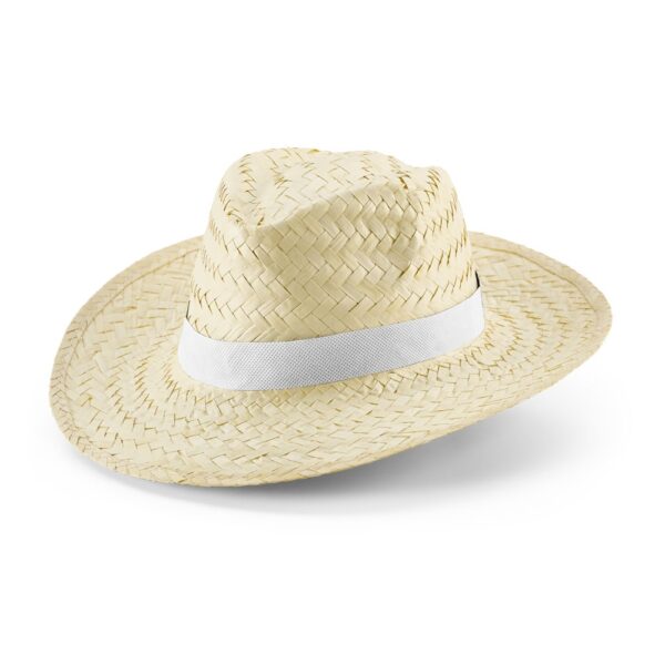 EDWARD POLI. Přírodní slaměný klobouk - Bílá