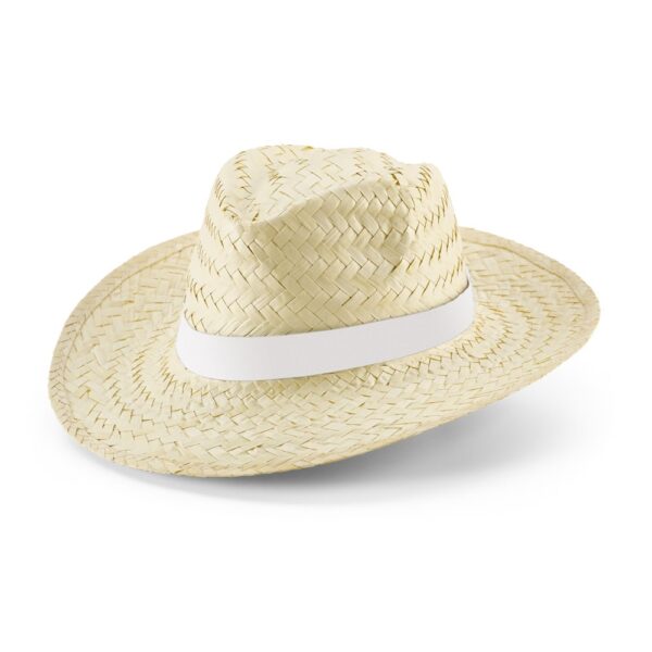 EDWARD RIB. Přírodní slaměný klobouk - Bílá