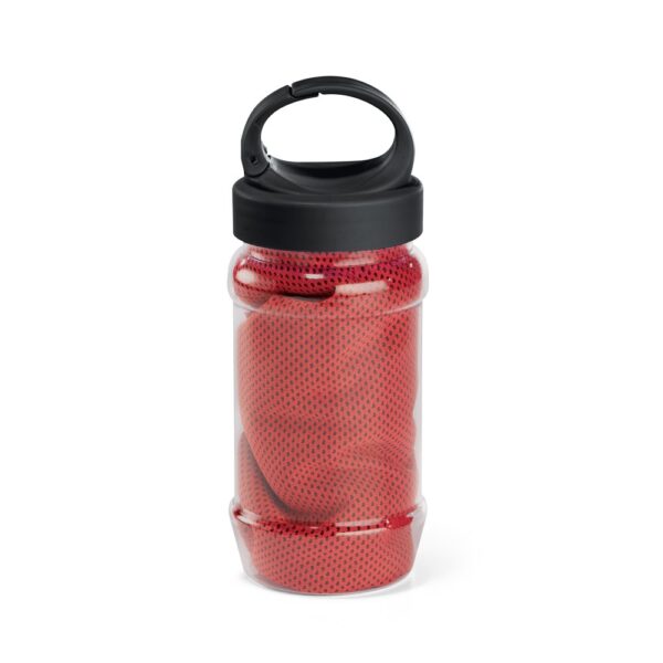 ARTX PLUS. Sportovní ručník s obalem ve tvaru láhve - Červená