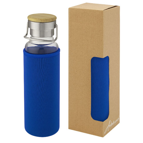 Skleněná láhev o objemu 660 ml s neoprenovým pouzdremThor - Modrá