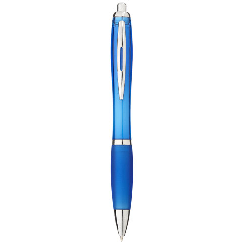 Barevné kuličkové pero Nash s barevným úchopem - Vodní modř