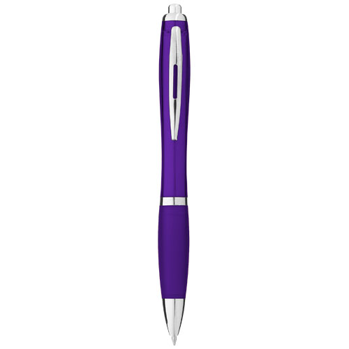 Barevné kuličkové pero Nash s barevným úchopem - Purpurová