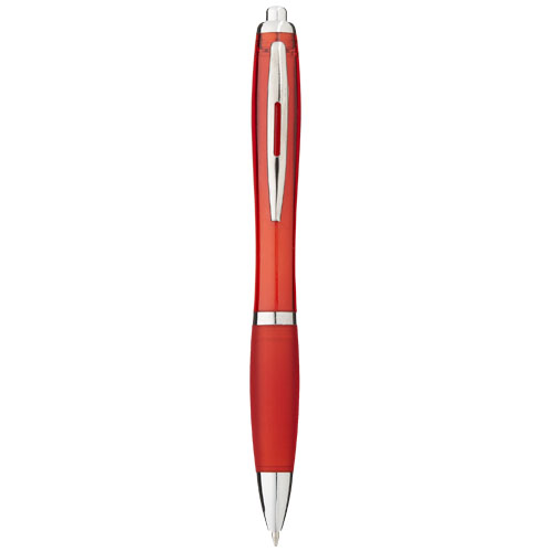 Kuličkové pero Nash s barevným tělem úchopem - Červená