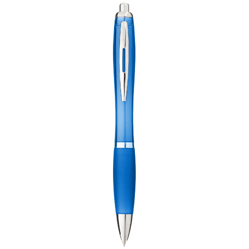 Kuličkové pero Nash s barevným tělem úchopem - Vodní modř
