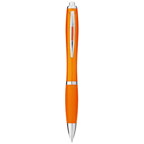 Kuličkové pero Nash s barevným tělem úchopem - Oranžová