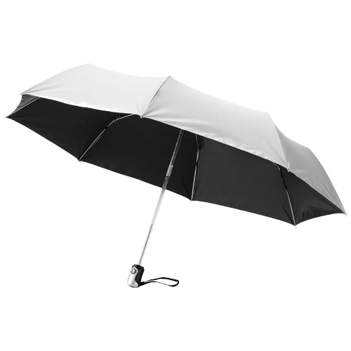 21,5" deštník Alex s automatickým otvíráním/skládáním - Stříbrný / Černá