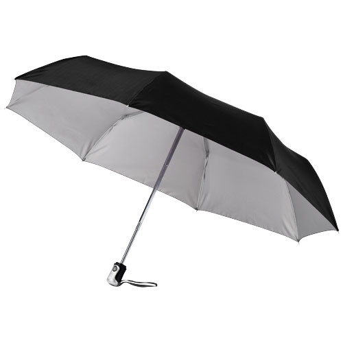 21,5" deštník Alex s automatickým otvíráním/skládáním - Černá / Stříbrný