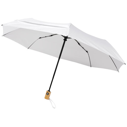 Skládací deštník z recyklovaného PET s automatickým otevíráním/zavíráním Bo 21" - Bílá