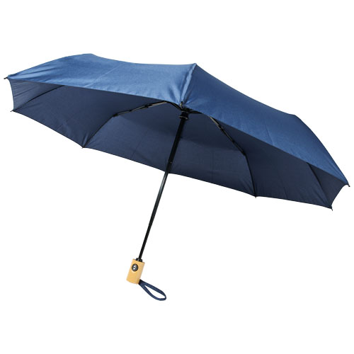 Skládací deštník z recyklovaného PET s automatickým otevíráním/zavíráním Bo 21" - Námořnická modř