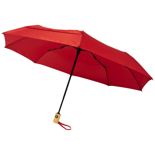 Skládací deštník z recyklovaného PET s automatickým otevíráním/zavíráním Bo 21" - Červená