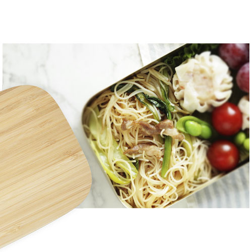 Obědová krabička z nerezové oceli s bambusovým víčkem Tite