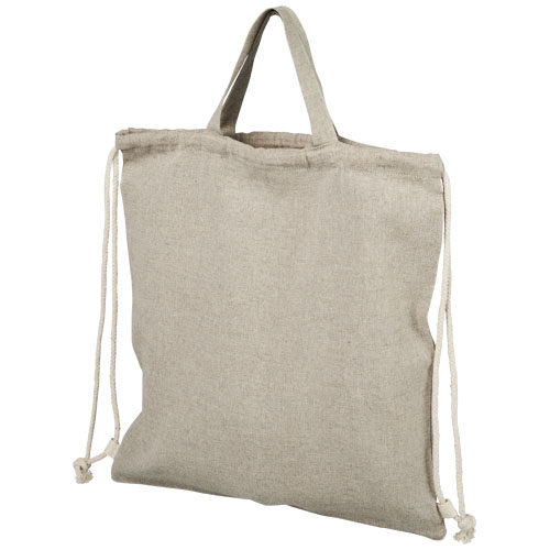 Pheebs batoh se stahovací šňůrkou ze směsi recyklované bavlny a polyesteru 150 g/m²