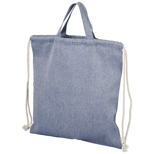 Pheebs batoh se stahovací šňůrkou ze směsi recyklované bavlny a polyesteru 150 g/m² - Vřesová modř