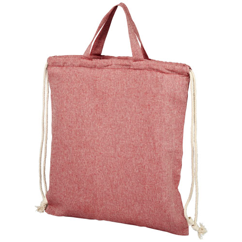 Pheebs batoh se stahovací šňůrkou ze směsi recyklované bavlny a polyesteru 150 g/m² - Vřesová červená