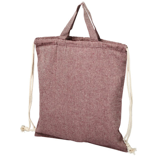 Pheebs batoh se stahovací šňůrkou ze směsi recyklované bavlny a polyesteru 150 g/m² - Vřesová bordó