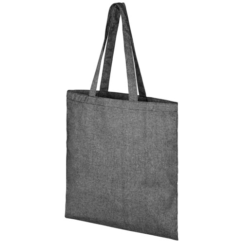 Pheebs nákupní taška ze směsi recyklované bavlny a polyesteru 210 g/m² - Heather Black