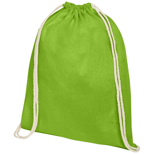 Oregon šňůrkový batoh z bavlny 140 g/m² - Limetka