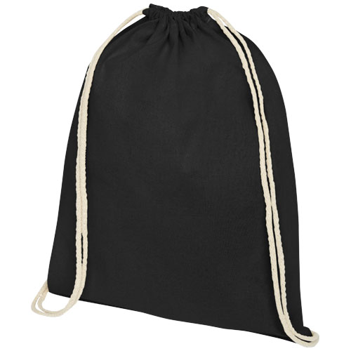 Oregon šňůrkový batoh z bavlny 140 g/m² - Černá