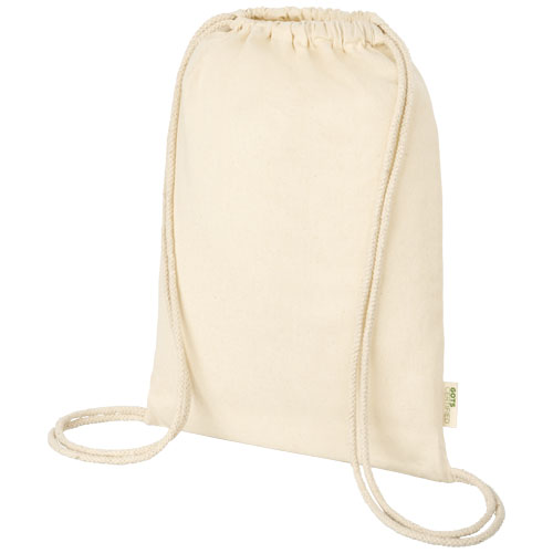 Šňůrkový batoh z organické bavlny GOTS s gramáží 140 g/m² Orissa - Přírodní