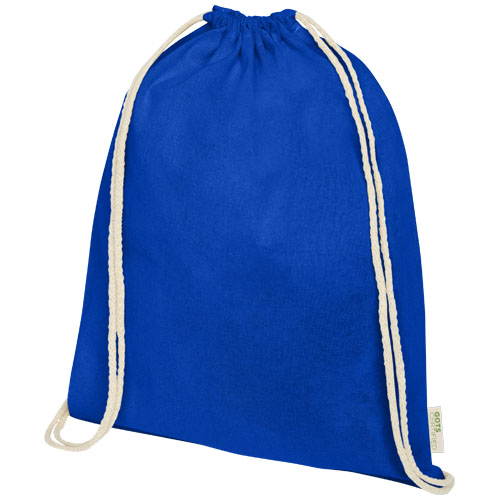 Šňůrkový batoh z organické bavlny GOTS s gramáží 140 g/m² Orissa - Světle modrá