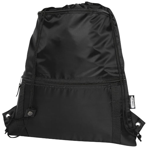 GRS recyklovaná taška se stahovací šňůrkou o objemu 9 litrů Adventure - Černá