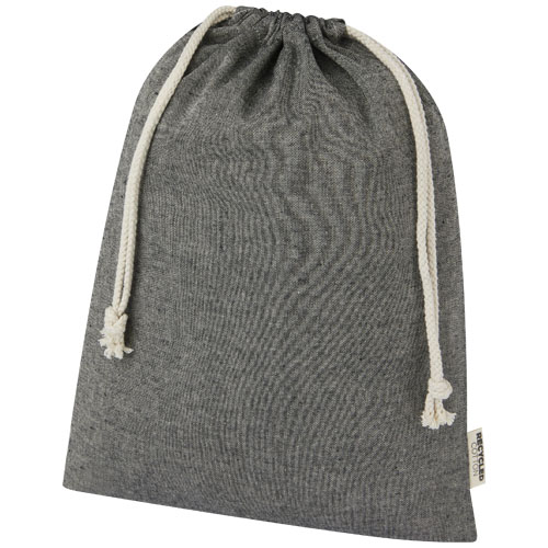 Dárková taška Pheebs z recyklované bavlny s gramáží 150 g/m² velká 4 l - Heather Black