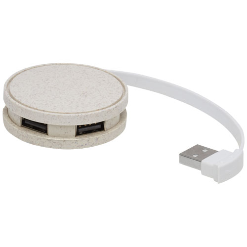 Rozbočovač USB Kenzu z pšeničné slámy