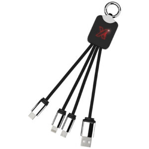 Světelný kabel se čtyřmi konektory SCX.design C15 - Červená / Černá