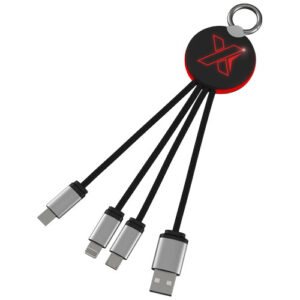 Světelný kabel s kroužkem SCX.design C16 - Červená / Černá