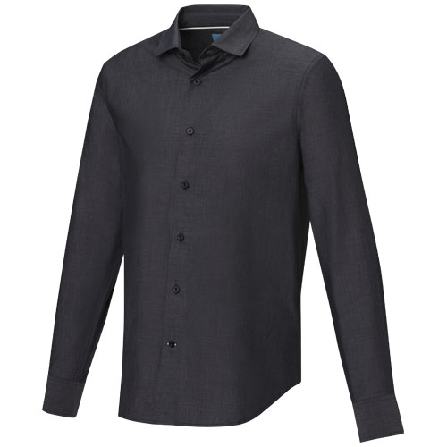 Cuprite Pánská košile s dlouhým rukávem z organického materiálu GOTS - Černá, XS