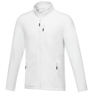 Pánská recyklovaná celorozepínací fleecová bunda GRS Amber - Bílá, 3XL