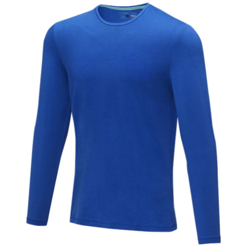 Pánské triko Ponoka s dlouhým rukávem, organická bavlna - Modrá, XS