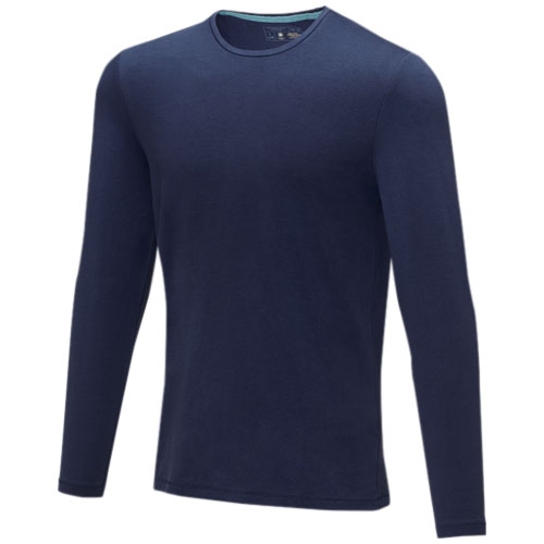 Pánské triko Ponoka s dlouhým rukávem, organická bavlna - Námořnická modř, XS