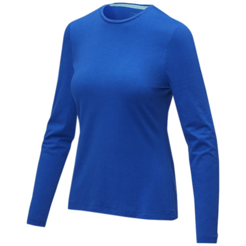 Dámské triko Ponoka s dlouhým rukávem, organická bavlna - Modrá, XS