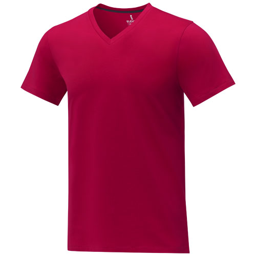Pánské tričko s krátkým rukávem a výstřihem do V Somoto - Červená, XS