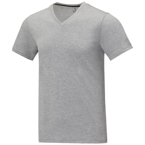 Pánské tričko s krátkým rukávem a výstřihem do V Somoto - Vřesově šedá, XS