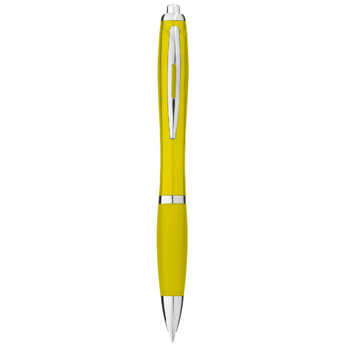 Barevné kuličkové pero Nash s barevným úchopem - Žlutá