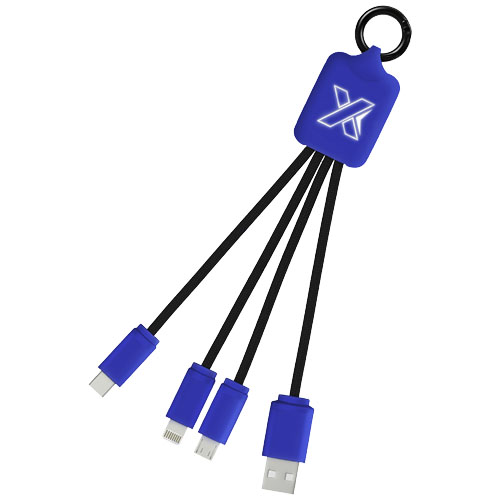 Světelný kabel se čtyřmi konektory SCX.design C15 - Reflexní modrá / Černá