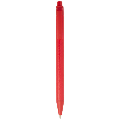 Chartik monochromatické kuličkové pero z recyklovaného papíru s matným povrchem - Červená