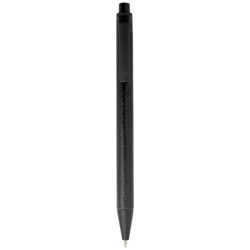 Chartik monochromatické kuličkové pero z recyklovaného papíru s matným povrchem - Černá