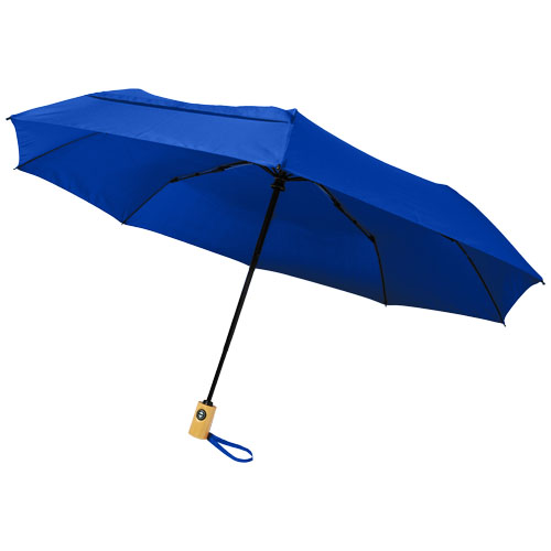 Skládací deštník z recyklovaného PET s automatickým otevíráním/zavíráním Bo 21" - Královská modrá
