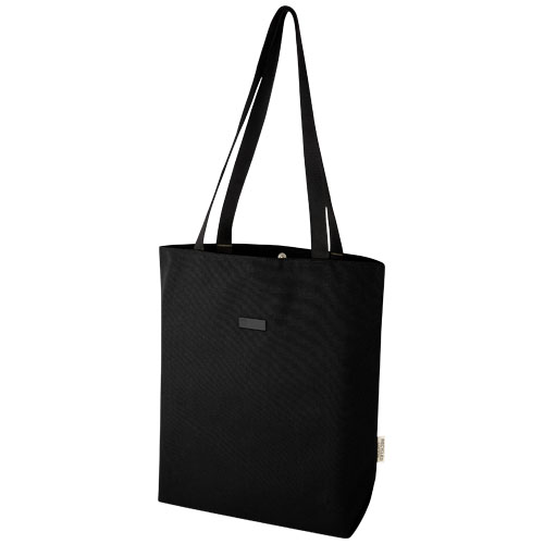 Všestranná nákupní taška Joey z recyklovaného plátna GRS, objem 14 l - Černá