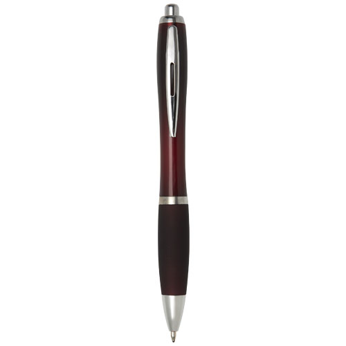 Barevné kuličkové pero Nash s barevným úchopem - Rubínová